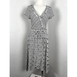 MAEVE by ANTHROPOLOGIE Textured MIdi Faux-Wrap Dress (Womens: Small)